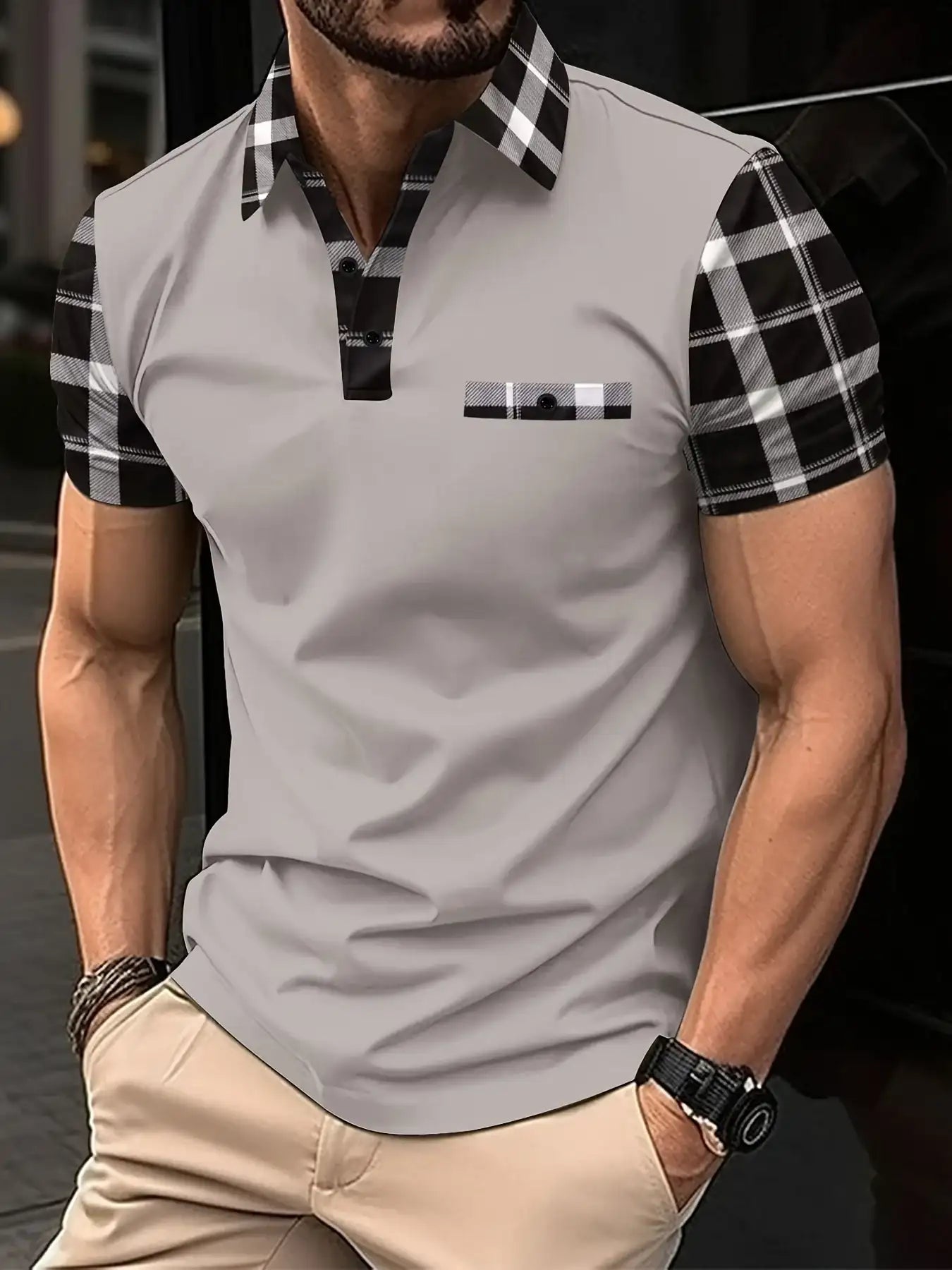 Men's Fashionable Breathable Short Sleeved Polo Shirt