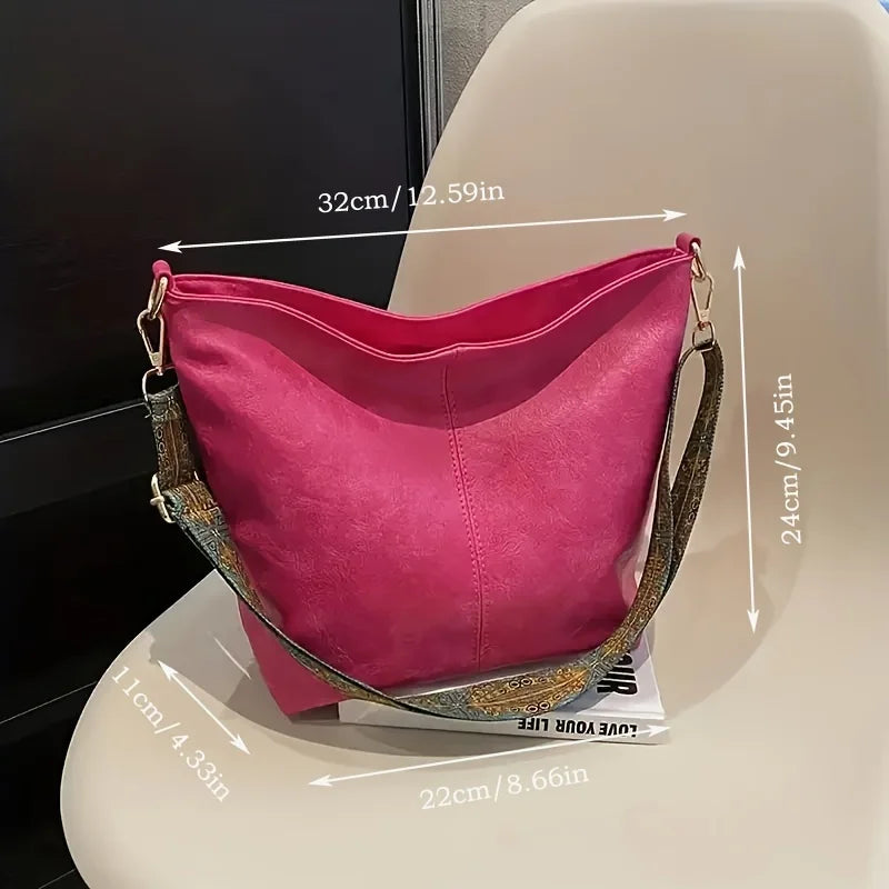 Women's Large Capacity Geometric Wide Shoulder bag