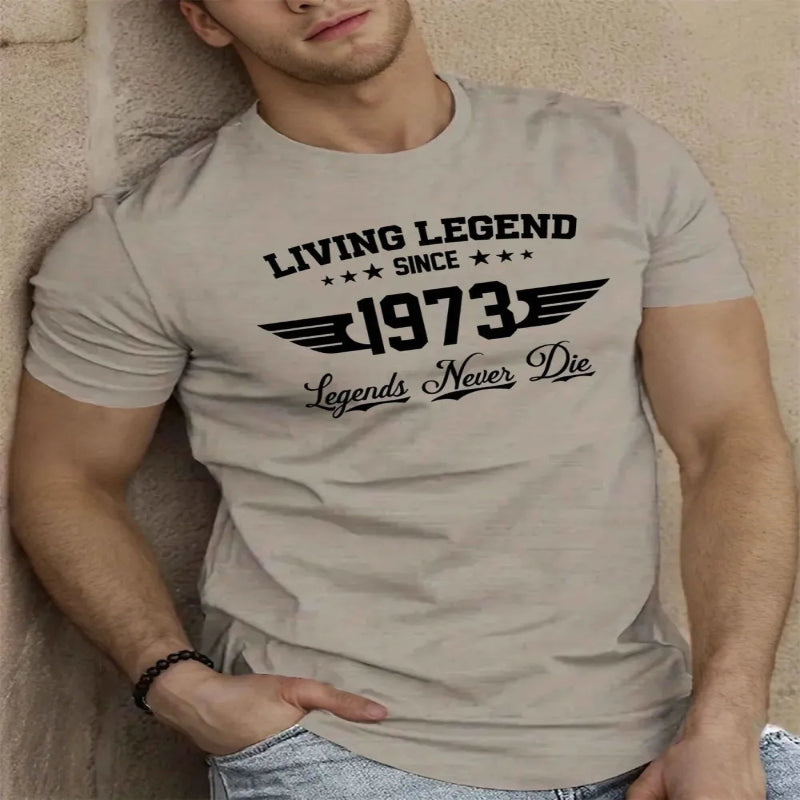 Men's Printed Micro Elastic Breathable Round Neck T Shirt