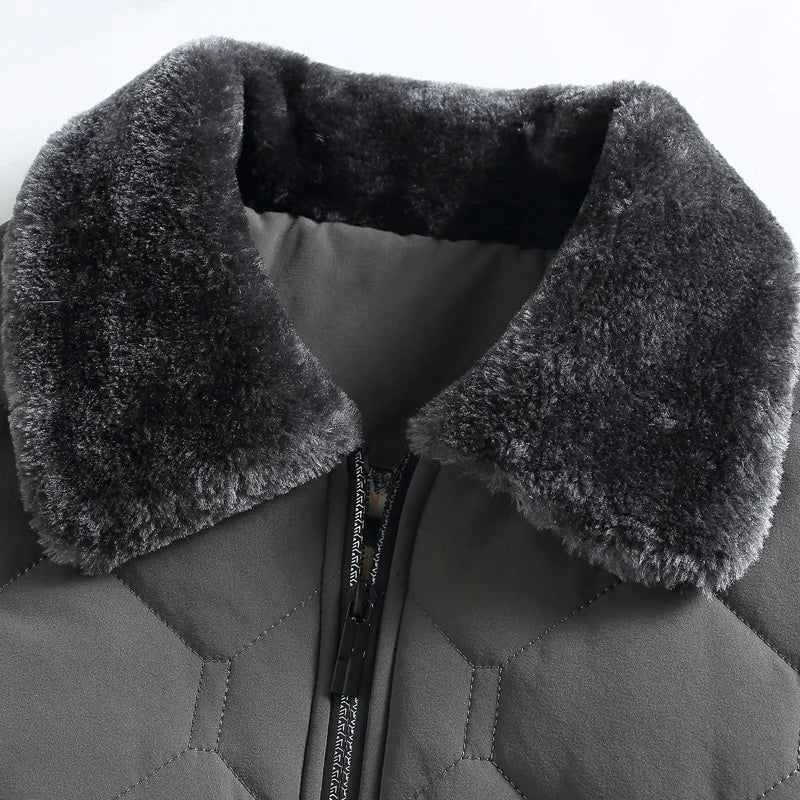 Men's Fur Collar Cotton Padded Bomber Jacket