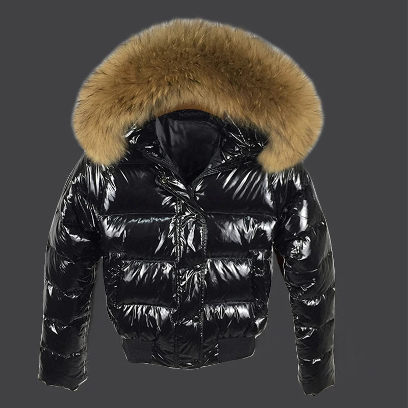 Women's Waterproof Fake Fur Hooded Short Jacket