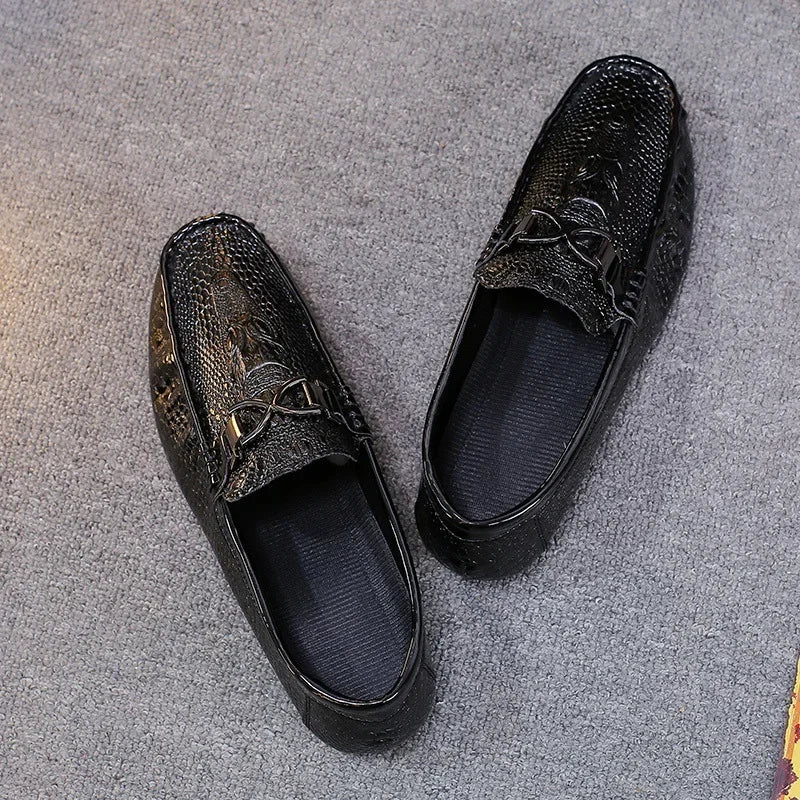 Men's Crocodile Pattern Trendy Breathable Shoes