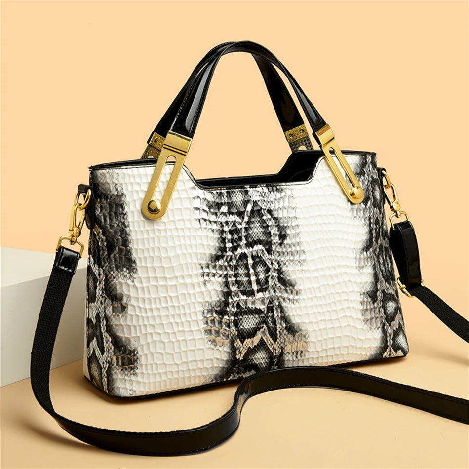 Women Python Pattern Luxury Party Handbag