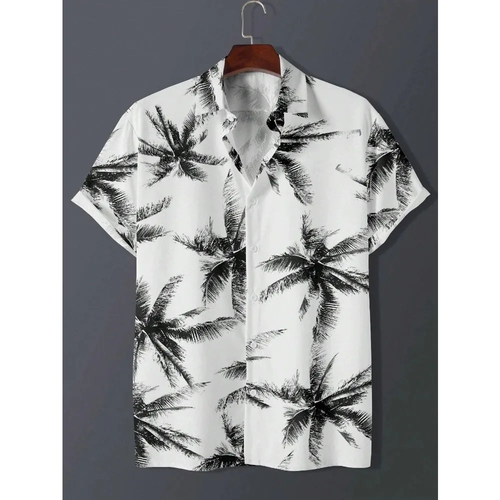 Men's Hawaiian Print Thin Beach Slim Vintage Shirt