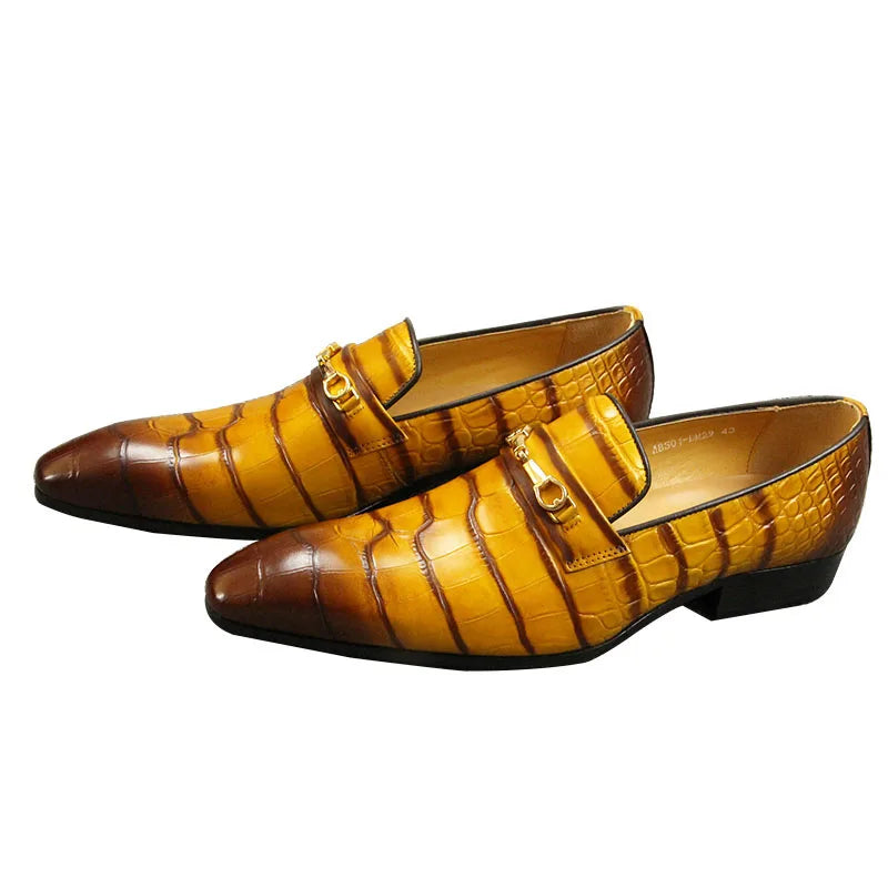 Men's High Quality Cowhide Leather Office Loafers Shoes