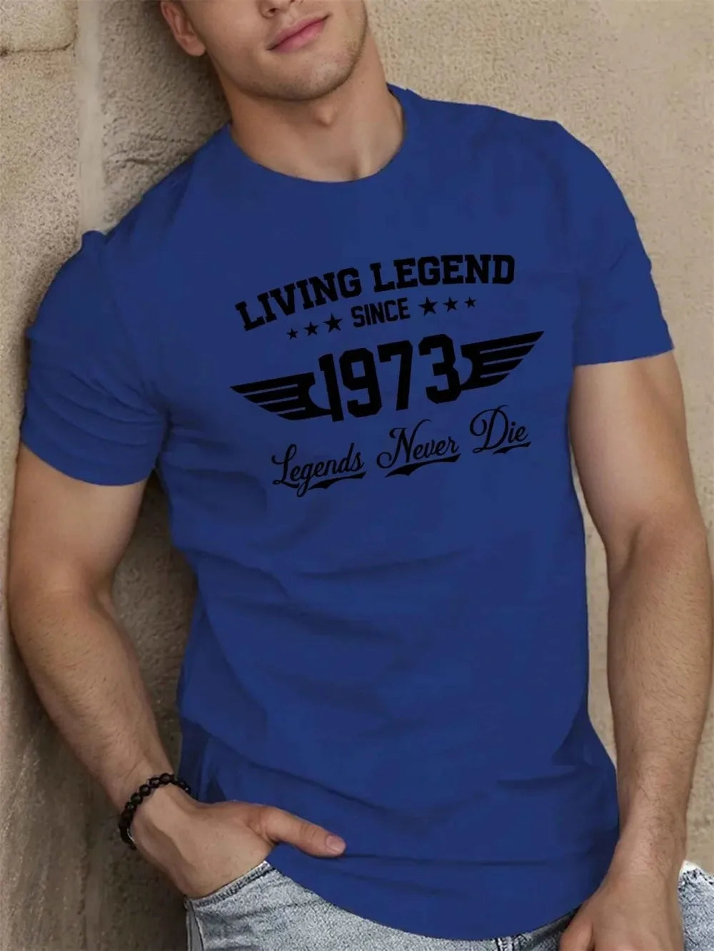 Men's Printed Micro Elastic Breathable Round Neck T Shirt