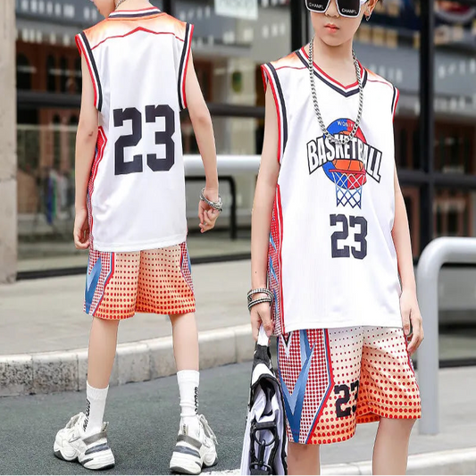 Kids 2Pcs Basketball Quick Drying Comfortable Tracksuit Set