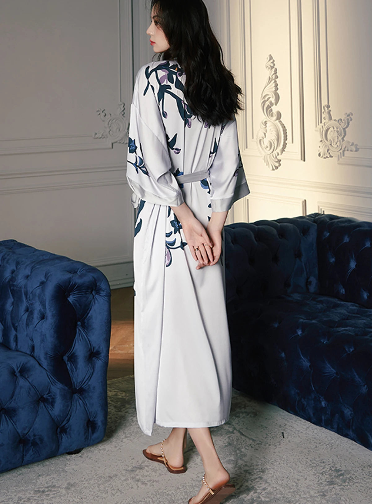 Women's Silk Satin Lightweight Soft Bathrobe Set