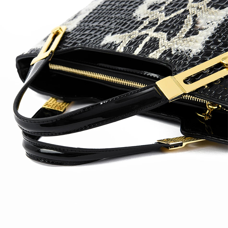 Women Python Pattern Luxury Party Handbag