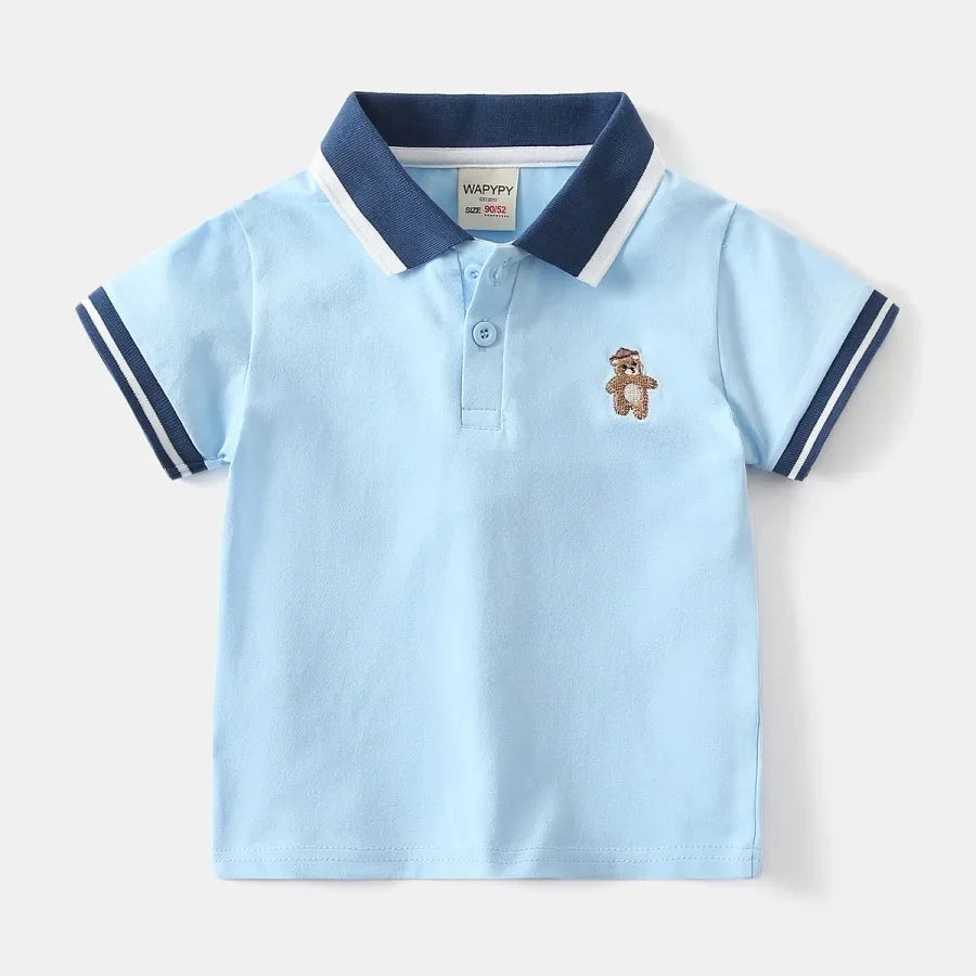 Kids Comfortable Cotton Short Sleeve Polo Shirt