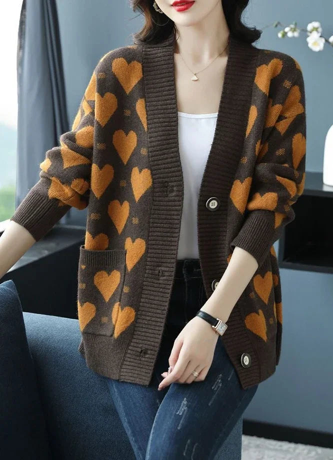 Women's Vintage Luxury Long Sleeve Knitted Sweater Cardigan