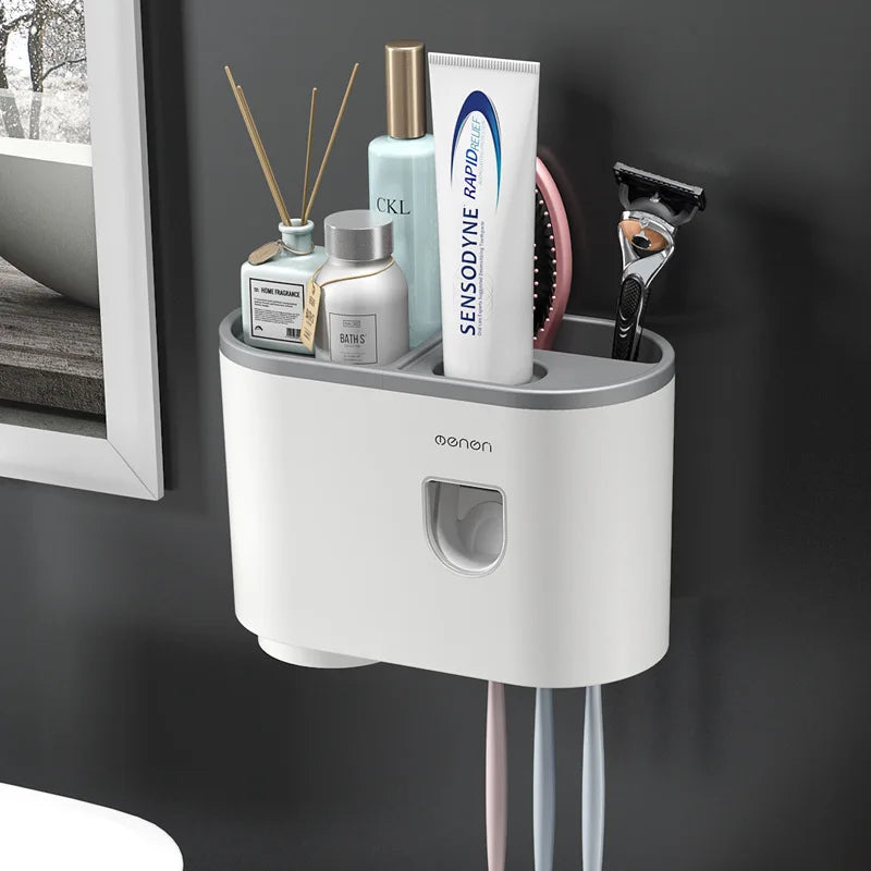 Toothbrush Holder Magnetic Adsorption Inverted Toothpaste Dispenser