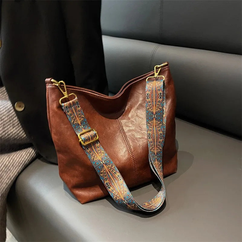 Women's Large Capacity Geometric Wide Shoulder bag
