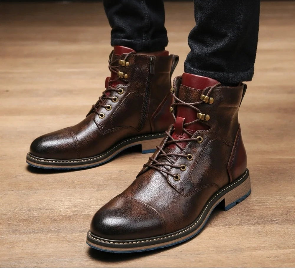 ‌Men's Vintage Outdoor Ankle Comfortable Leather Boots