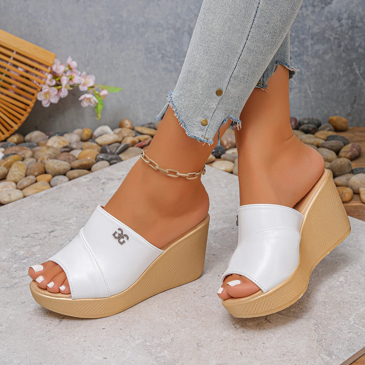 Women's Comfortable High Heels Slippers Sandals