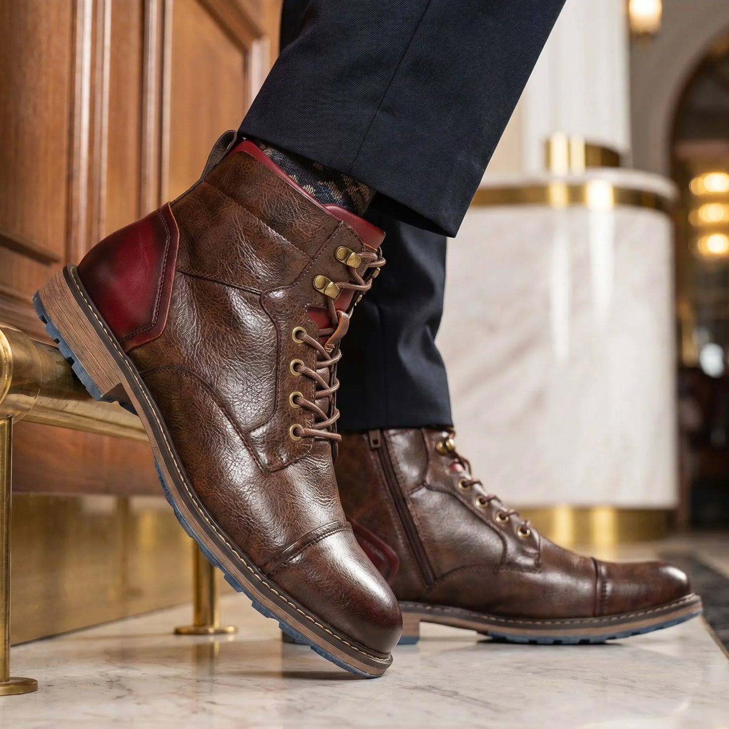 ‌Men's Vintage Outdoor Ankle Comfortable Leather Boots