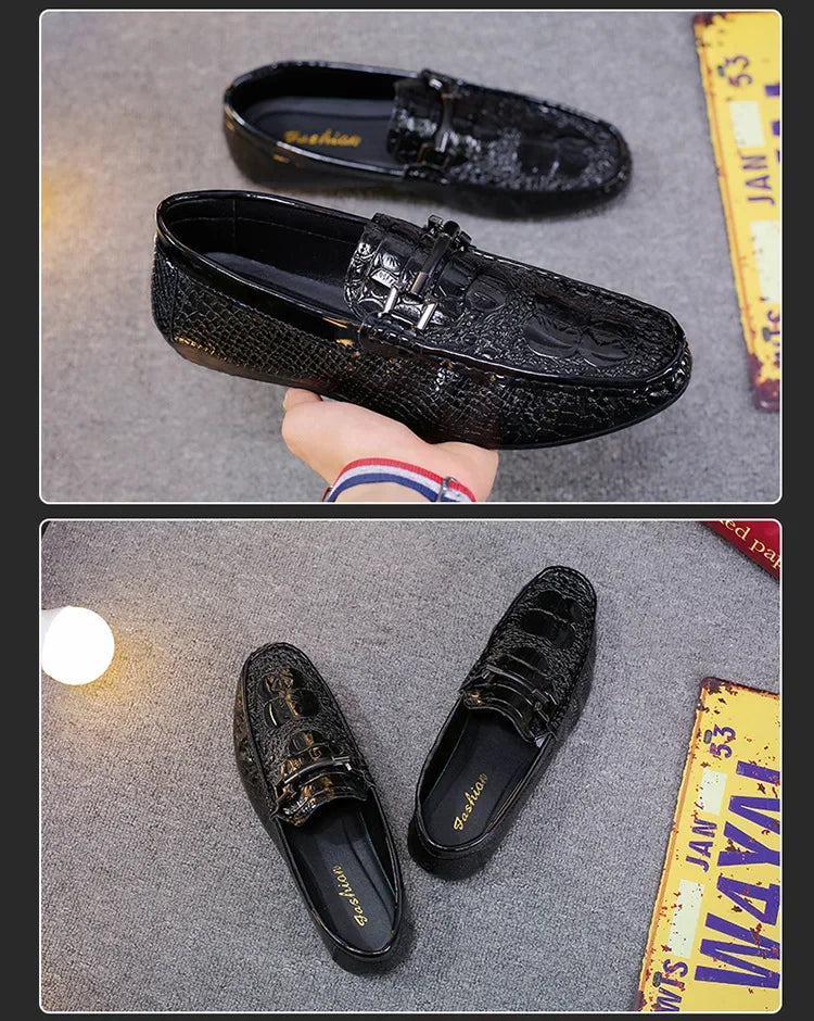 Men's Crocodile Pattern Trendy Breathable Shoes