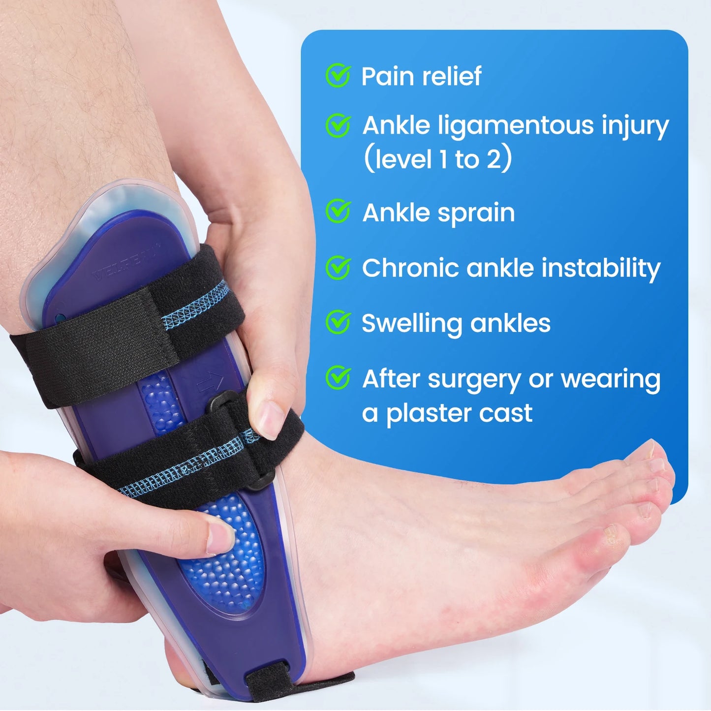Ankle Splint Brace Foot Support Fracture Sprain Adjustable