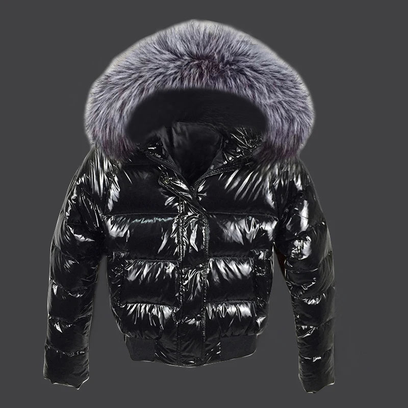 Women's Waterproof Fake Fur Hooded Short Jacket