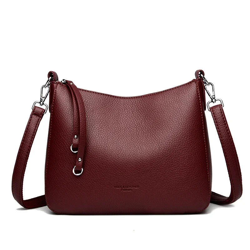 Women's Soft Leather Messenger Shoulder Bag