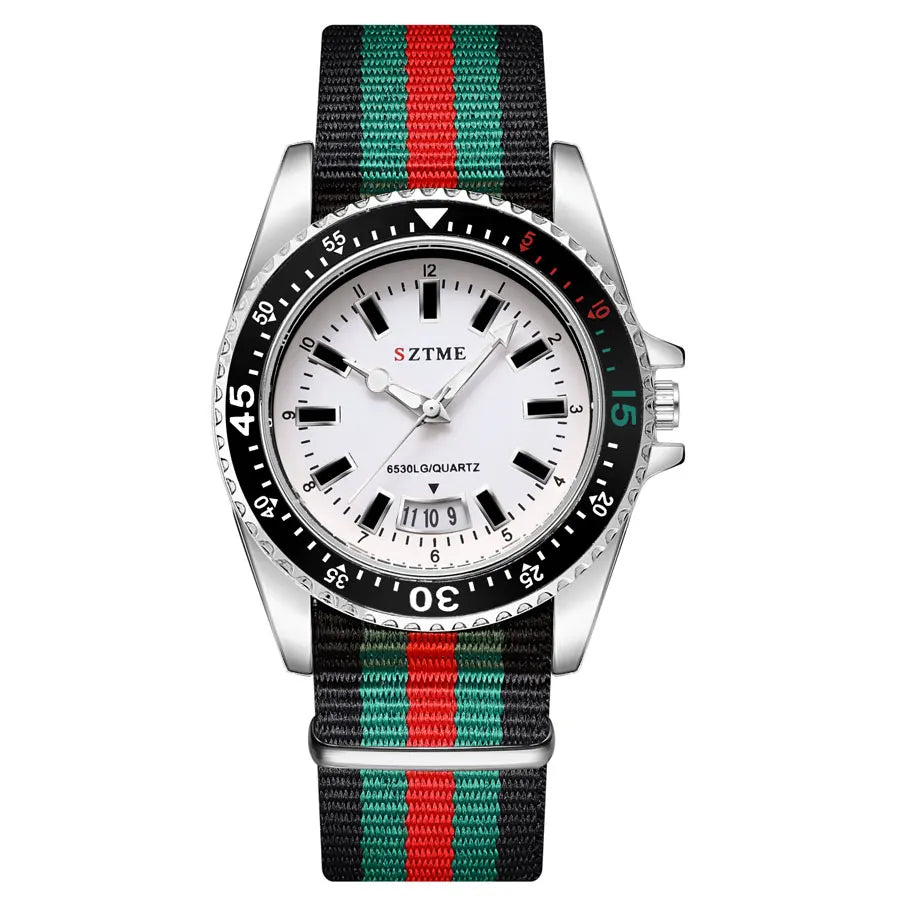 Men's Nylon Strap Calendar Simple Quartz Watch