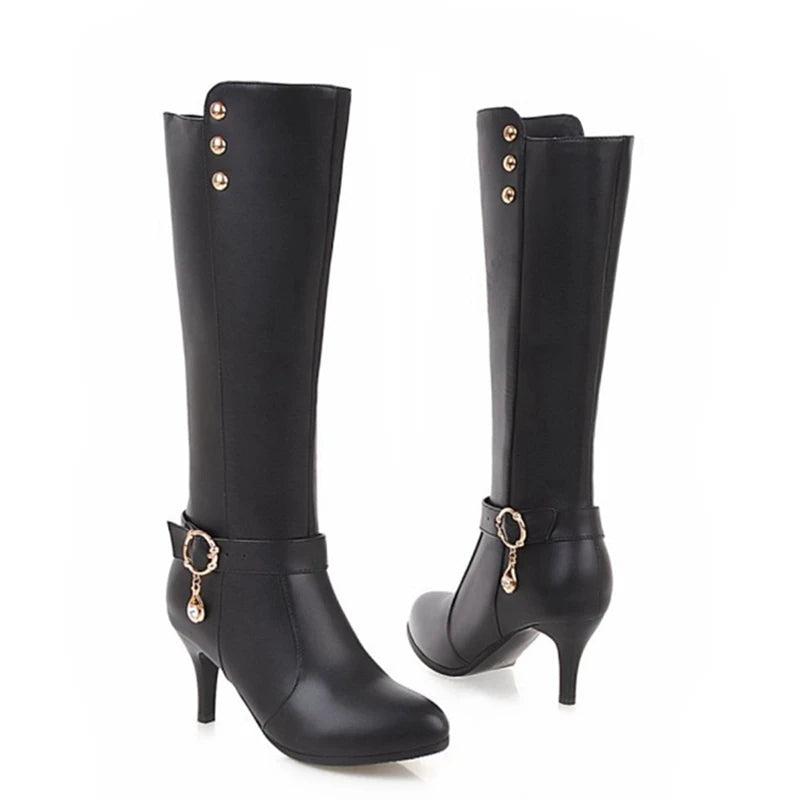 Women's Thin Pointed Toe Knee boots