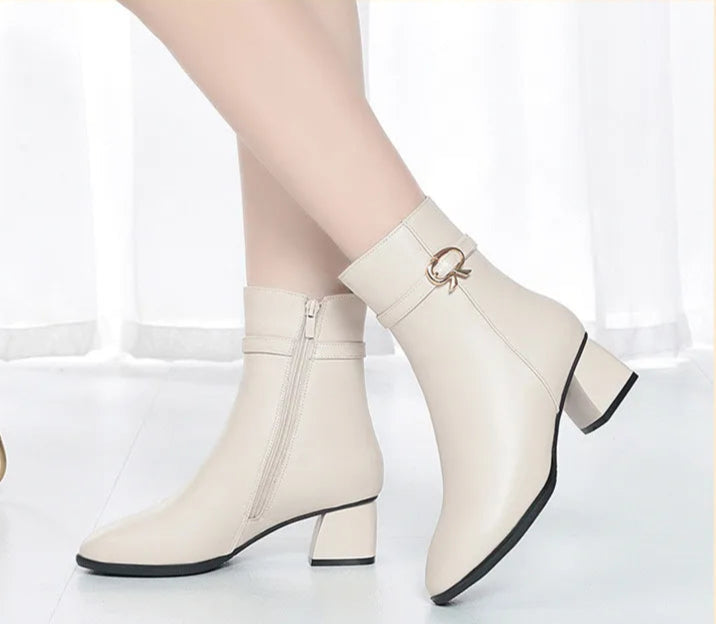 Women's Wool Genuine Leather Ankle Boots