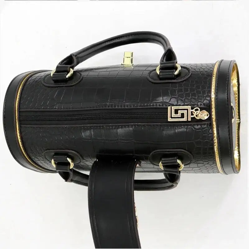 Women's Crocodile Embossed Letter Decoration Shoulder Handbag
