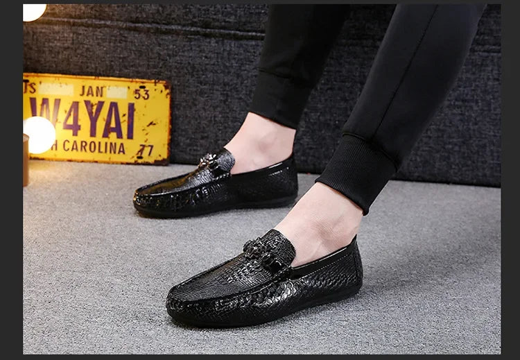 Men's Crocodile Pattern Trendy Breathable Shoes