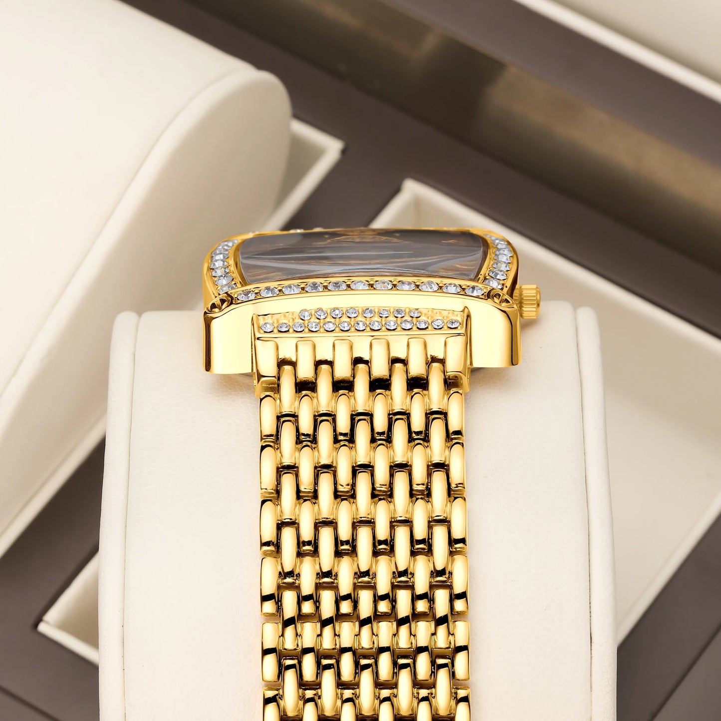 Women's Luxury Diamond-Set Dial Water Resistant Quartz Bracelet Watch