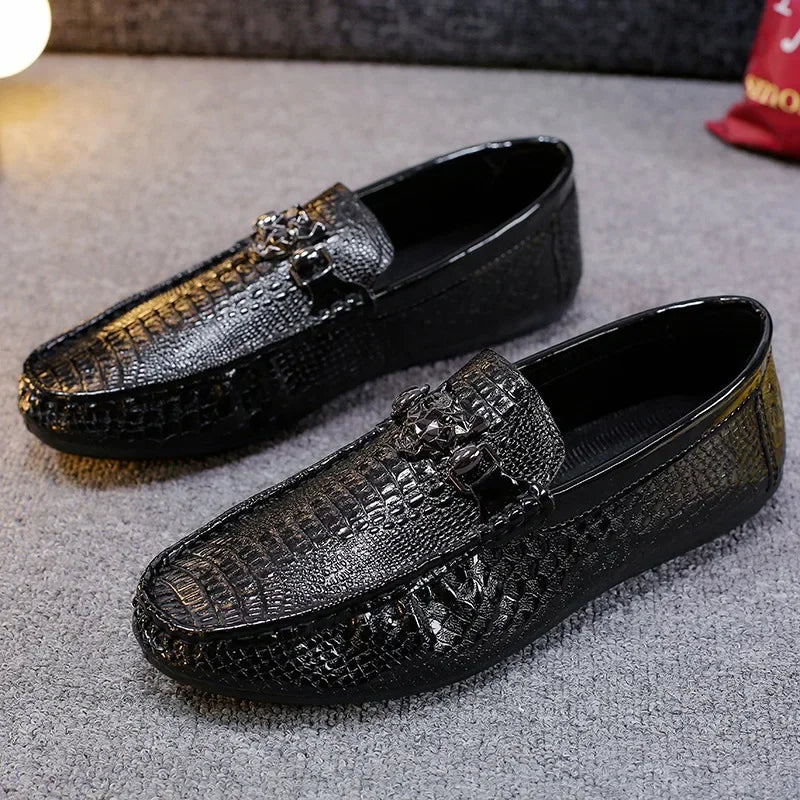 Men's Crocodile Pattern Trendy Breathable Shoes