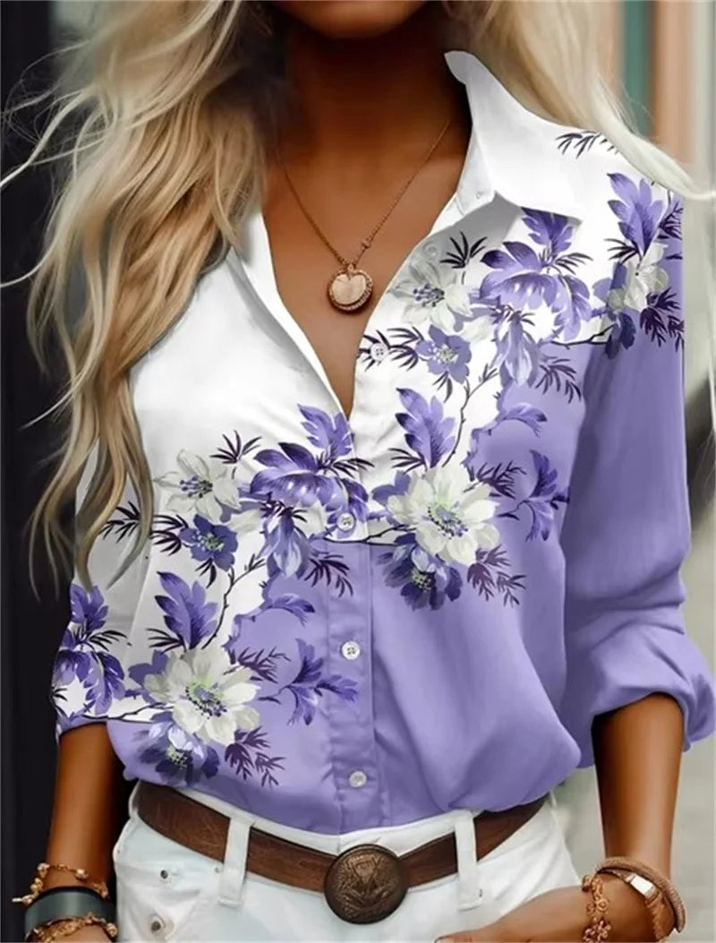 Women's 3D Print Long Sleeve Shirt Tops