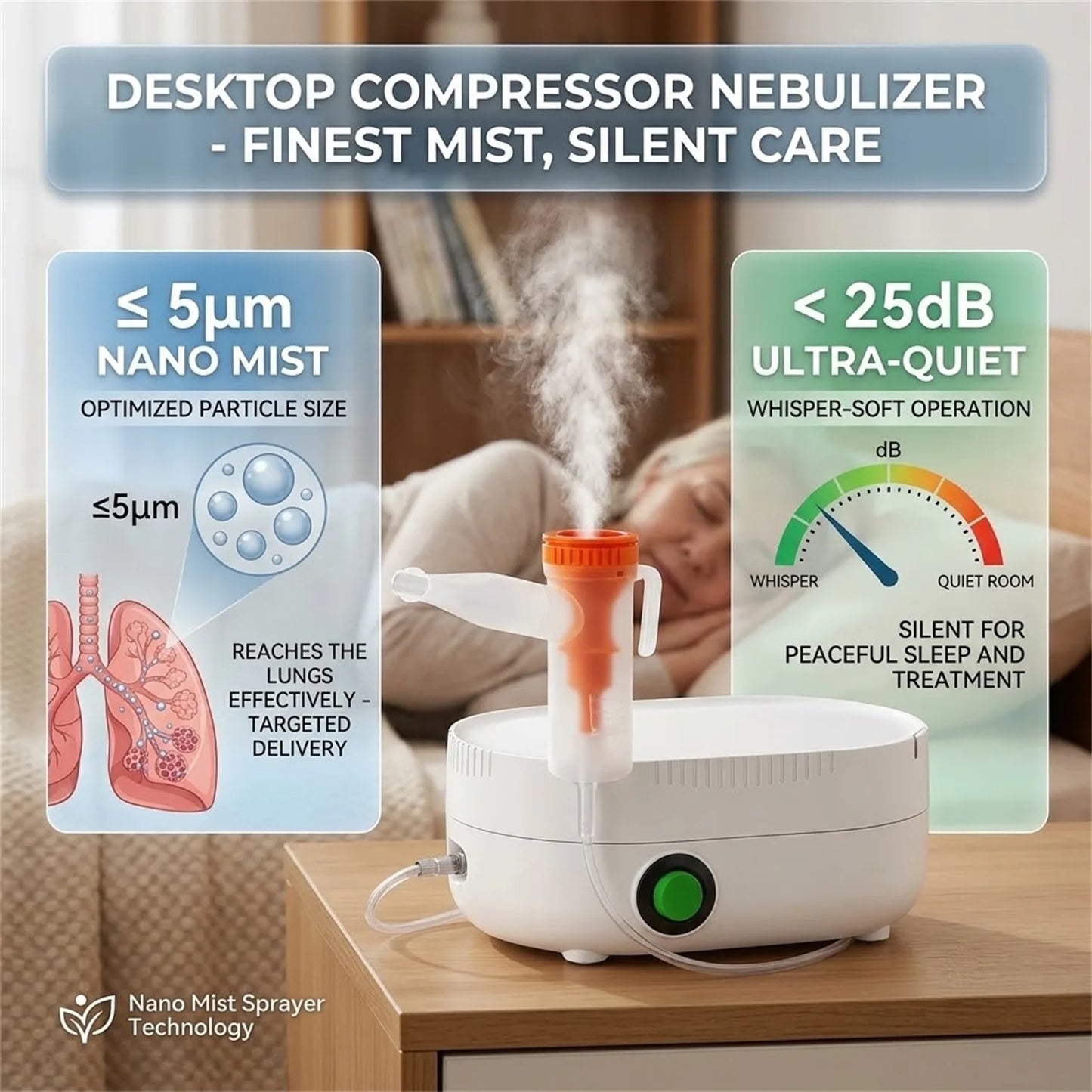 Handheld Portable Mesh Silent Inhaler Nebulizer