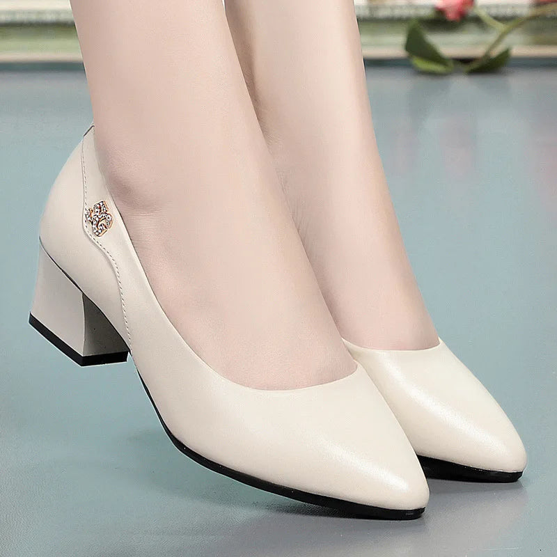 Women's Genuine Leather Pointed Toe Shoes