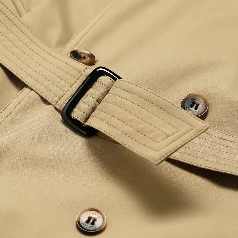 Men's Windbreaker High Quality Double-Breasted Coat