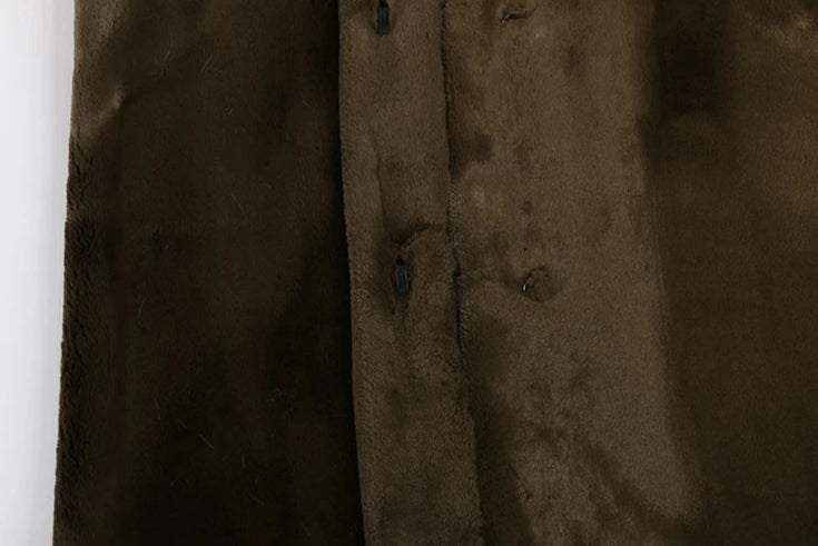 Women's Luxury Elegant Long Faux Sheared Mink Fur Coat