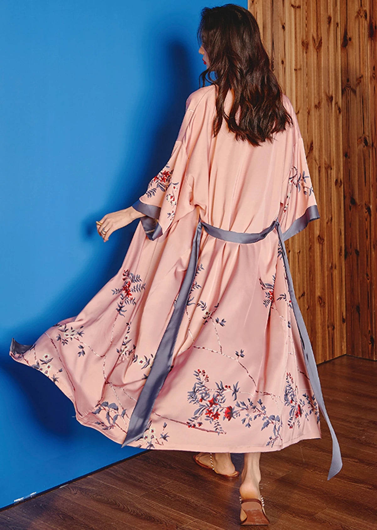 Women's Silk Satin Lightweight Soft Bathrobe Set