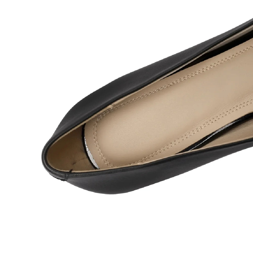 Women's Handmade Genuine Leather Mid Shallow Shoes