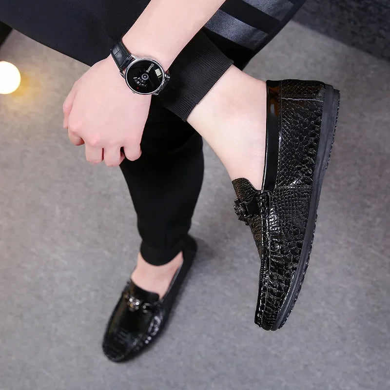 Men's Crocodile Pattern Trendy Breathable Shoes