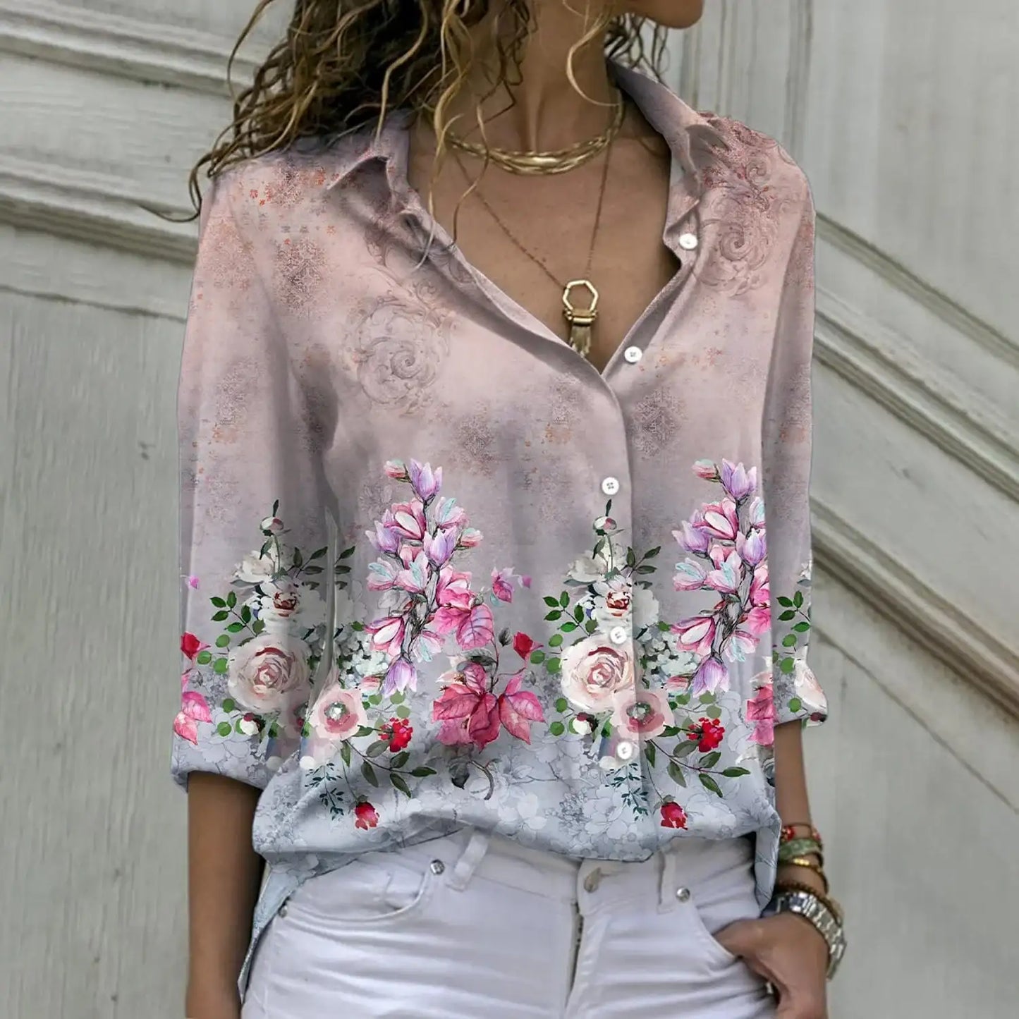 Women Casual Long Sleeve Elegant Loose Shirt