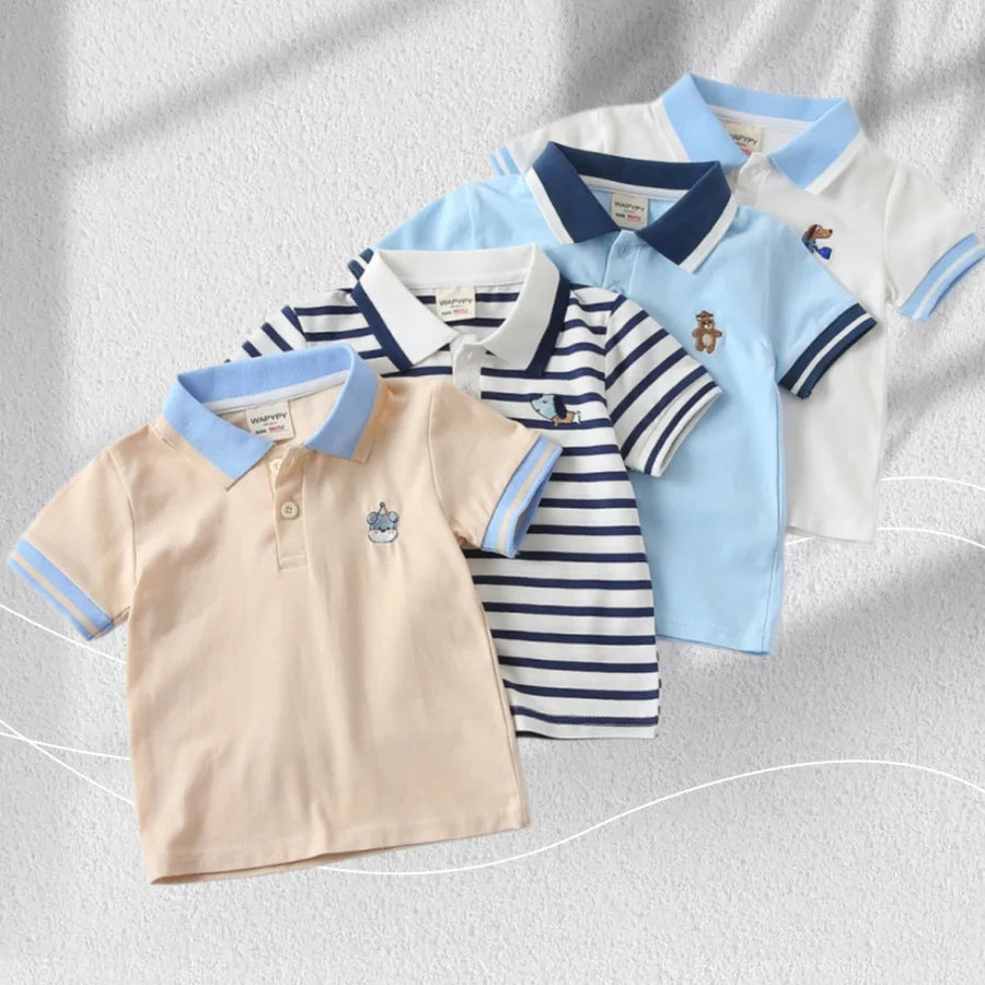 Kids Comfortable Cotton Short Sleeve Polo Shirt