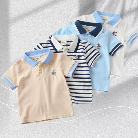 Kids Comfortable Cotton Short Sleeve Polo Shirt