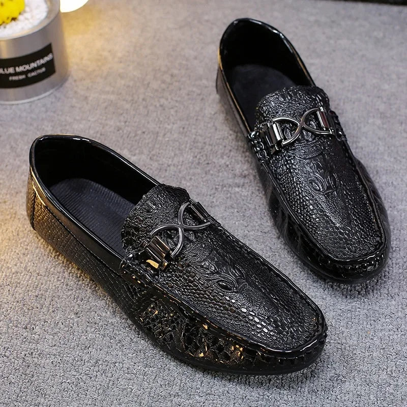 Men's Crocodile Pattern Trendy Breathable Shoes