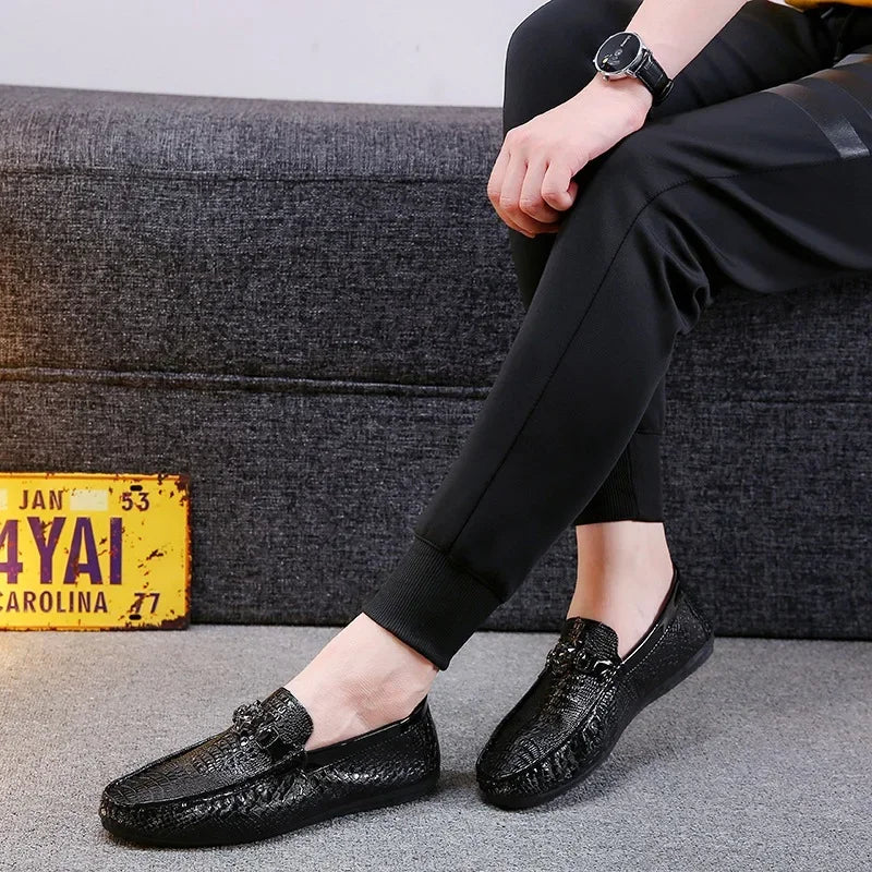 Men's Crocodile Pattern Trendy Breathable Shoes