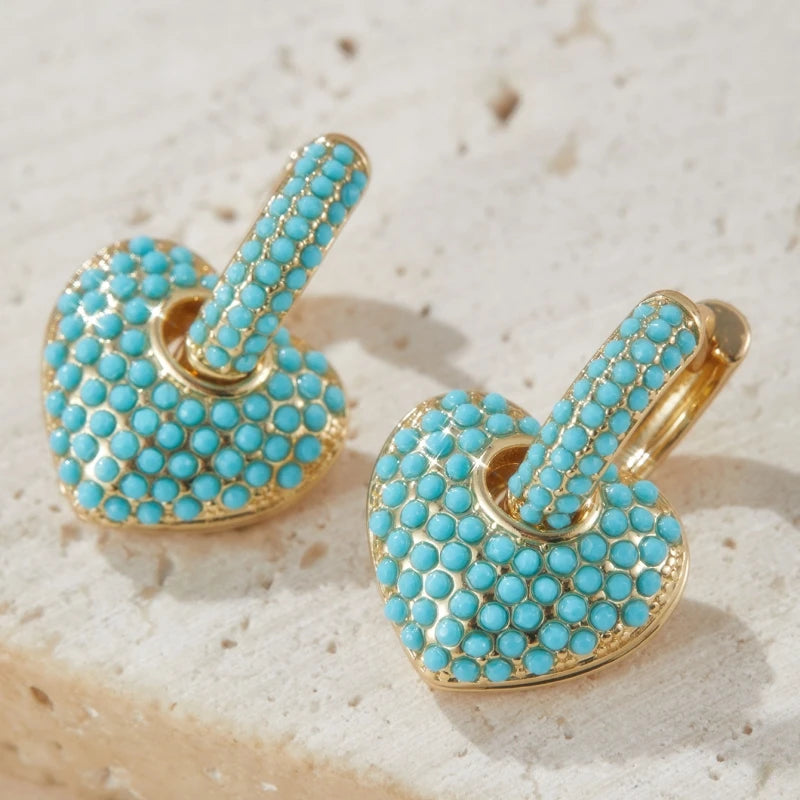 Ladies' Elegant Fashion Green Synthetic Turquoise Earrings