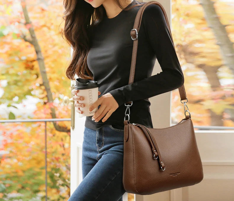 Women's Soft Leather Messenger Shoulder Bag