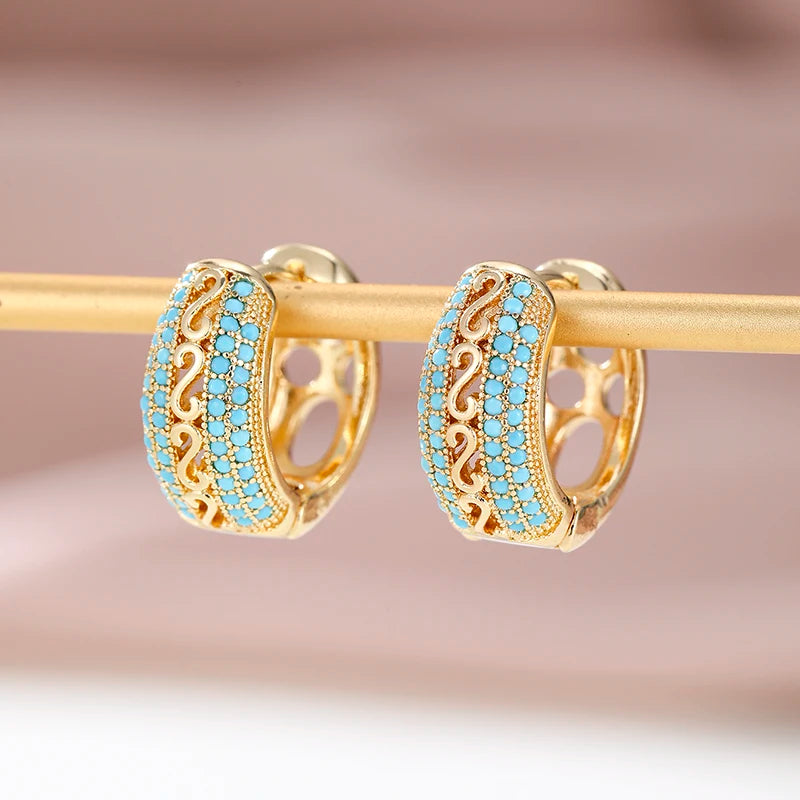 Ladies' Elegant Fashion Green Synthetic Turquoise Earrings