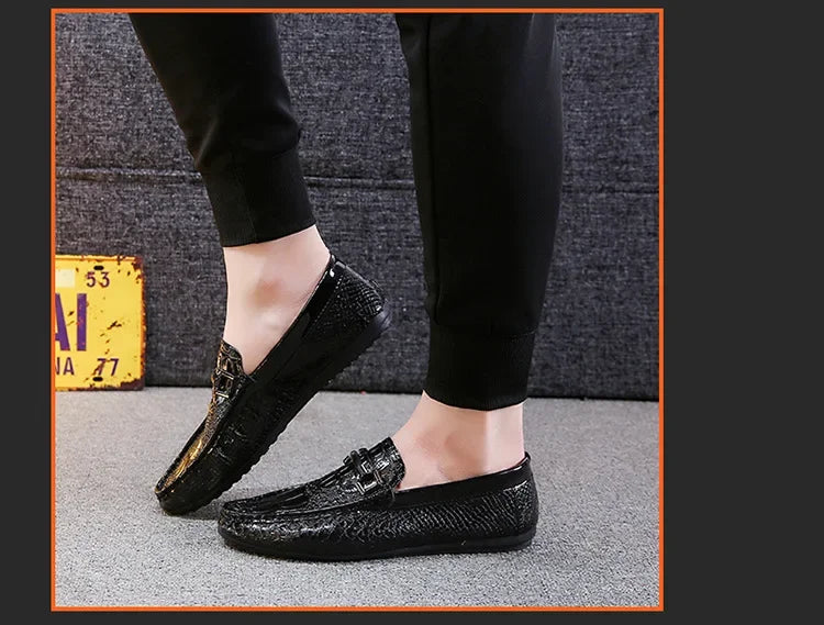 Men's Crocodile Pattern Trendy Breathable Shoes