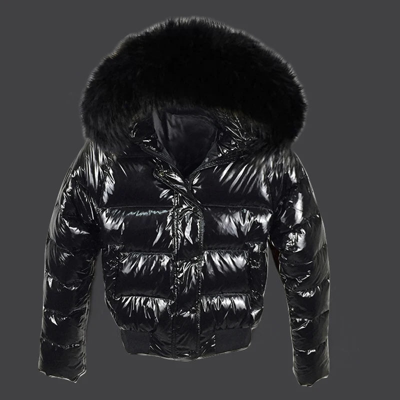 Women's Waterproof Fake Fur Hooded Short Jacket