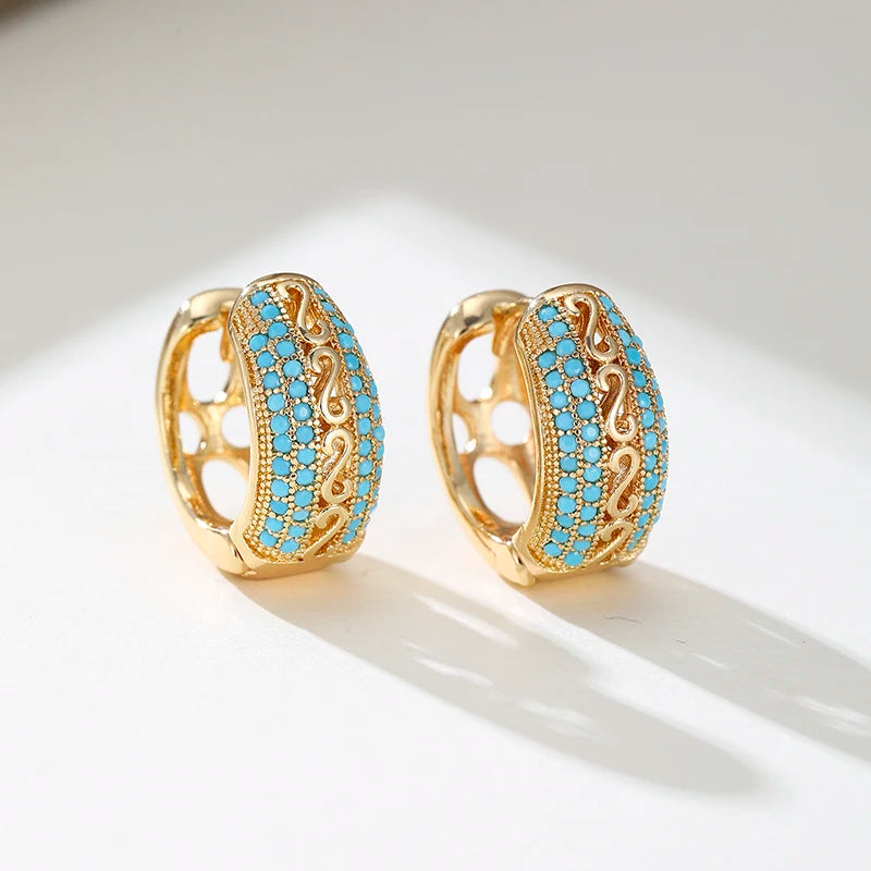 Ladies' Elegant Fashion Green Synthetic Turquoise Earrings